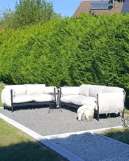 Set di divani da giardino 5 posti ESPERIA Metallo Grigio_1018229