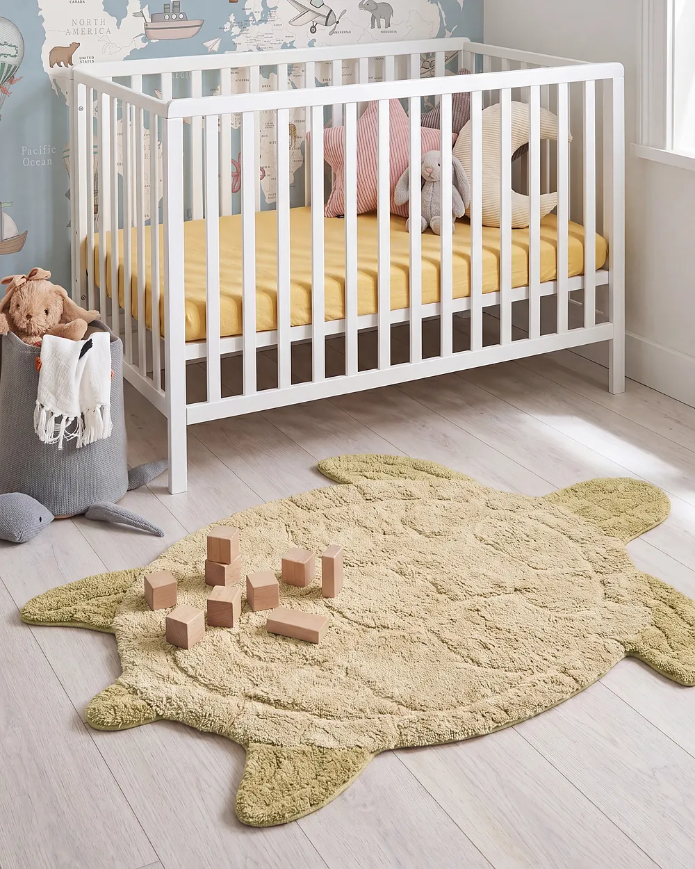 Kinderteppich TORTIE  Beige 110 x 130 cm Baumwolle