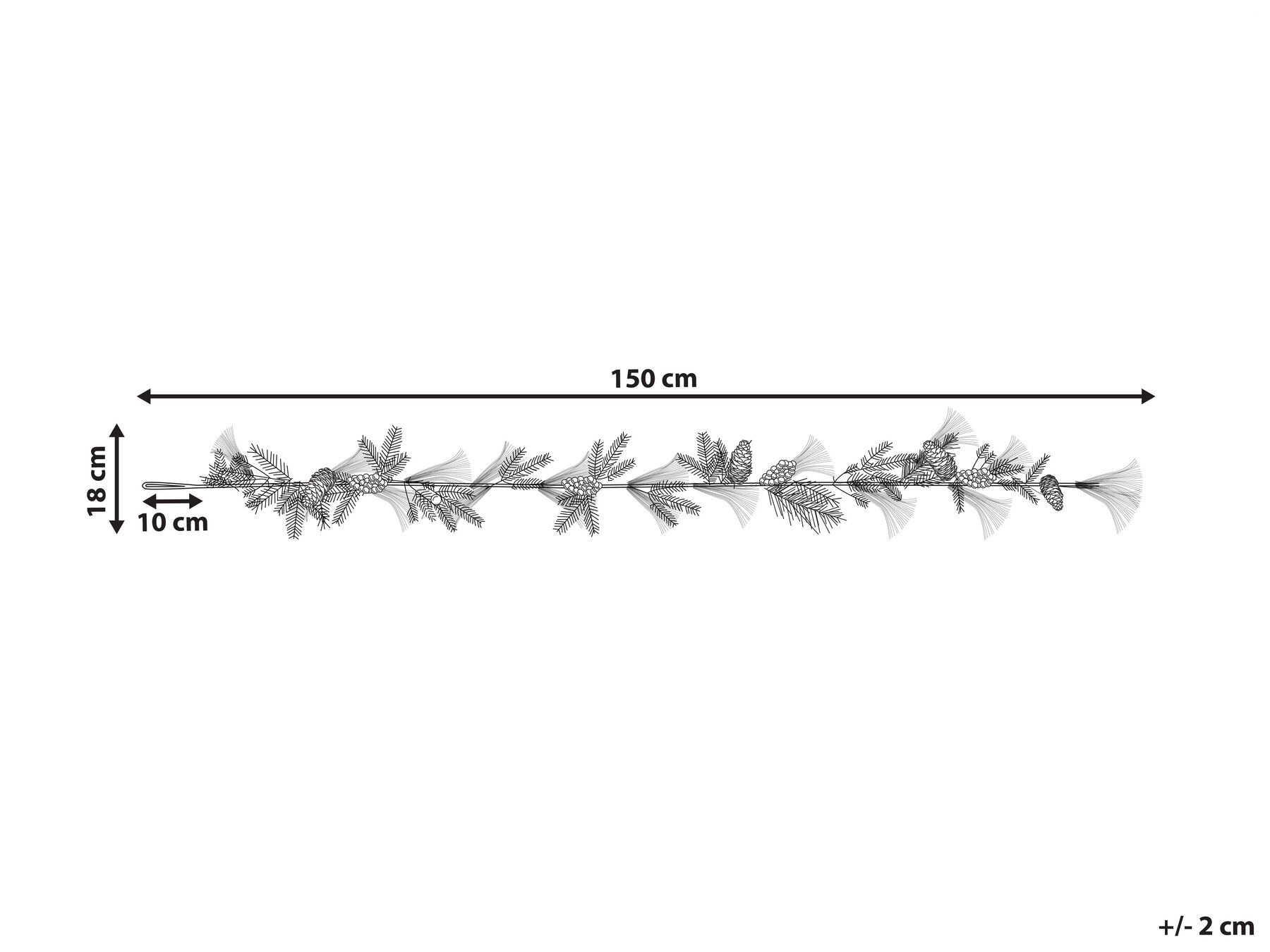 Christmas Garland 150 cm Green SORIA_832567 Christmas Garland 150 cm Green SORIA_832567