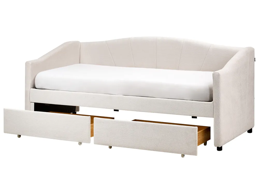 Slaapbank 90×190 cm - met uitschuifbaar bed 90×190 cm - golfdecoratie - met lattenbodem - Fluweel