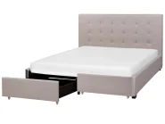 Bett mit Schubladen LA ROCHELLE Stoff Hellgrau 160 x 200 cm_939281