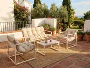 Garden Lounge Set with Table 4 Seater GARDA Metal Beige_1021298