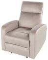 Velvet Manual Recliner Chair Beige VERDAL_921761