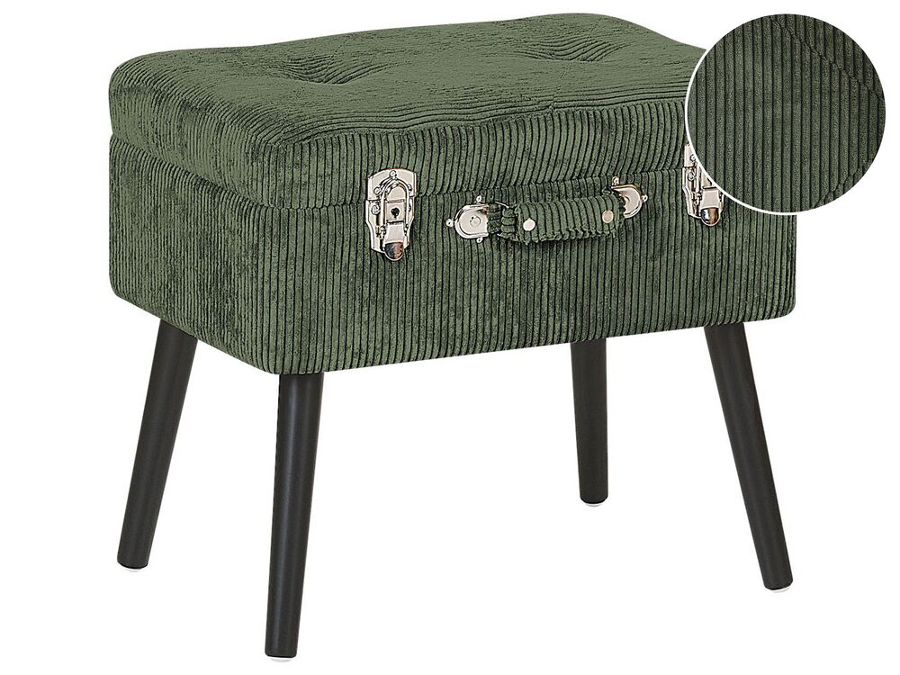 Taburet cu depozitare MALLARD Velur Verde închis
