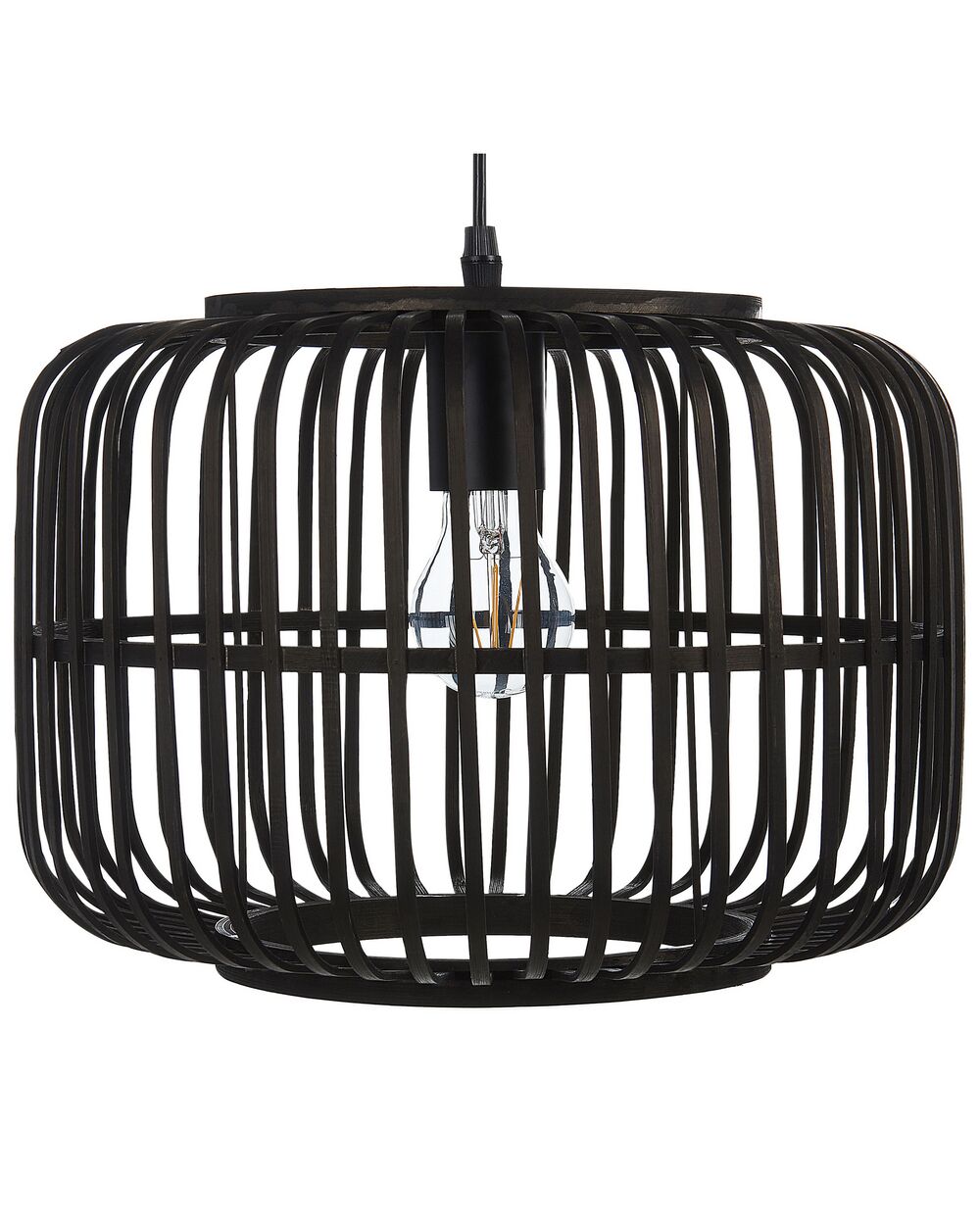 Pendant Lamp MACHEKE Bamboo Wood Black Beliani