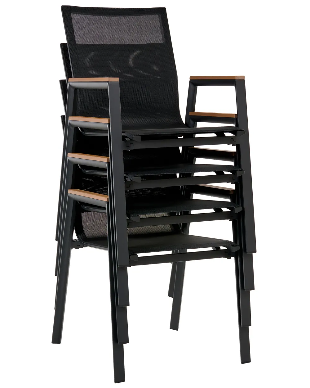 Garden Dining Set 4 Seater TIANO Metal Black_1025632