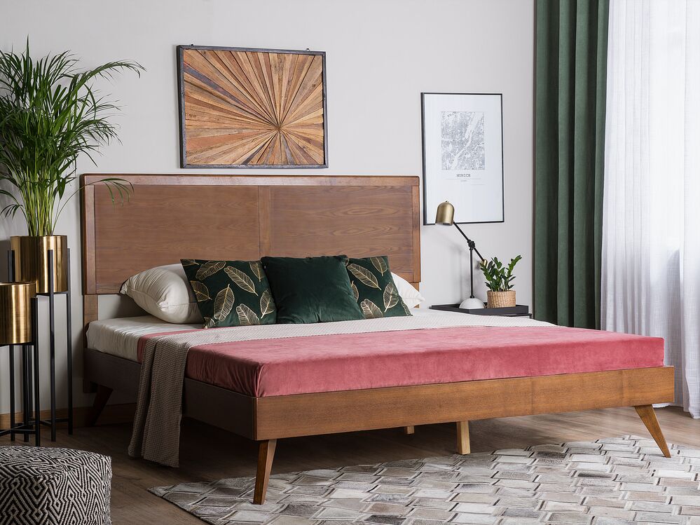 Bed ISTRES 160 x 200 cm (EU King Size) Dark Ash Wood