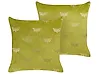 Set of 2 Decorative Cushions YUZURI 45 x 45 cm Velvet Light Green Animal Pattern