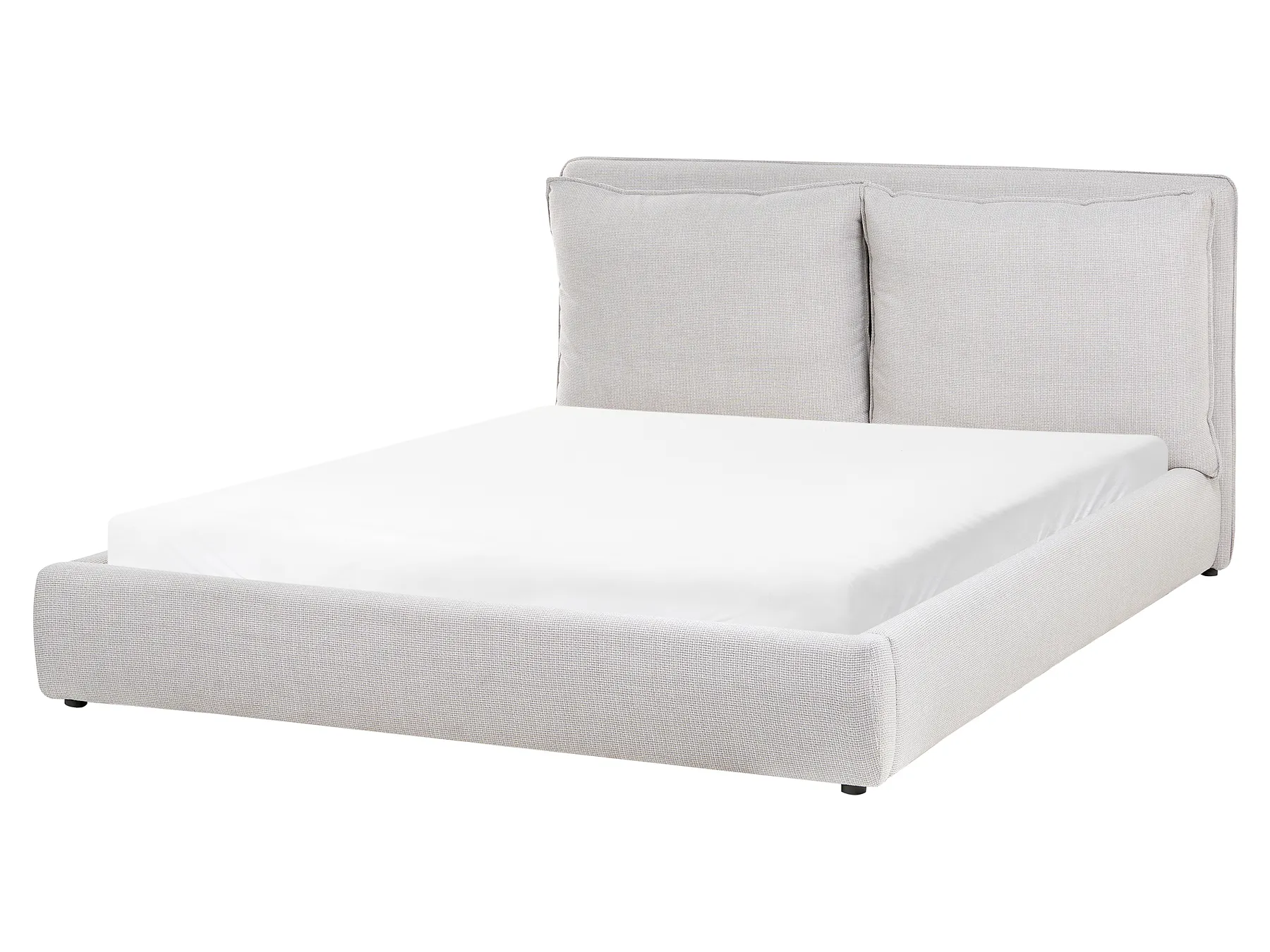 Bett mit Lattenrost Stoff BAJONNA 160 x 200 cm Hellgrau_1007181