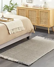 Rug TEKELER Grey 80 x 150 cm Wool_1185695