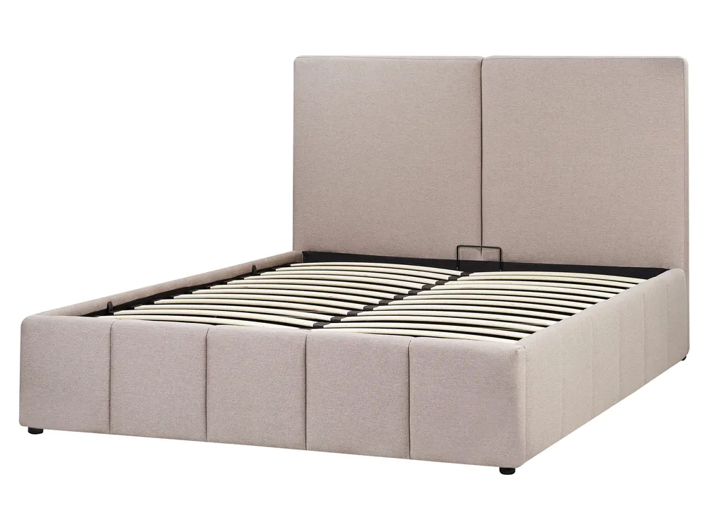 Ottoman Bed CASTELNAVET Fabric Taupe 160 x 200 cm (EU King Size)_972904