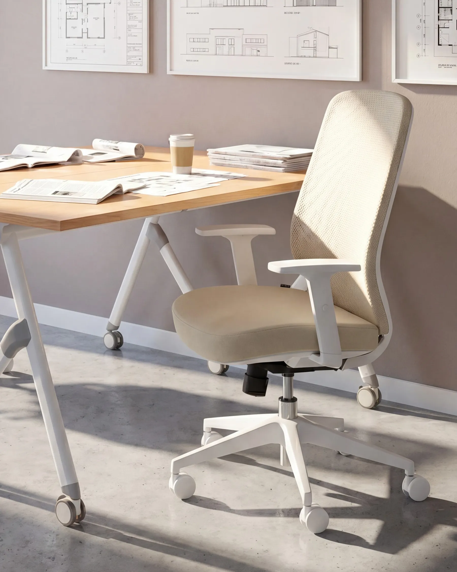 Office Chair ZELAR Fabric Beige_1095831