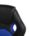 Silla de oficina reclinable de piel sintética negro/azul marino FIGHTER_677457