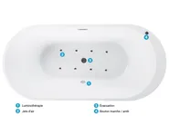 Baignoire balnéo îlot avec LED NEVIS 170 x 80 cm Blanc_798735