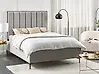 Ottoman Bed SEZANNE Velvet Light Grey 140 x 200 cm (EU Double)
