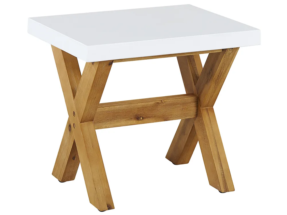 Garden Dining Set with Stools 8 Seater OLBIA Concrete White_829752