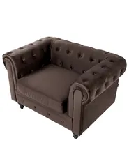 Poltrona CHESTERFIELD Velluto Marrone scuro_1064984