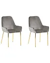 Conjunto de 2 sillas de comedor LOVERNA Terciopelo Gris