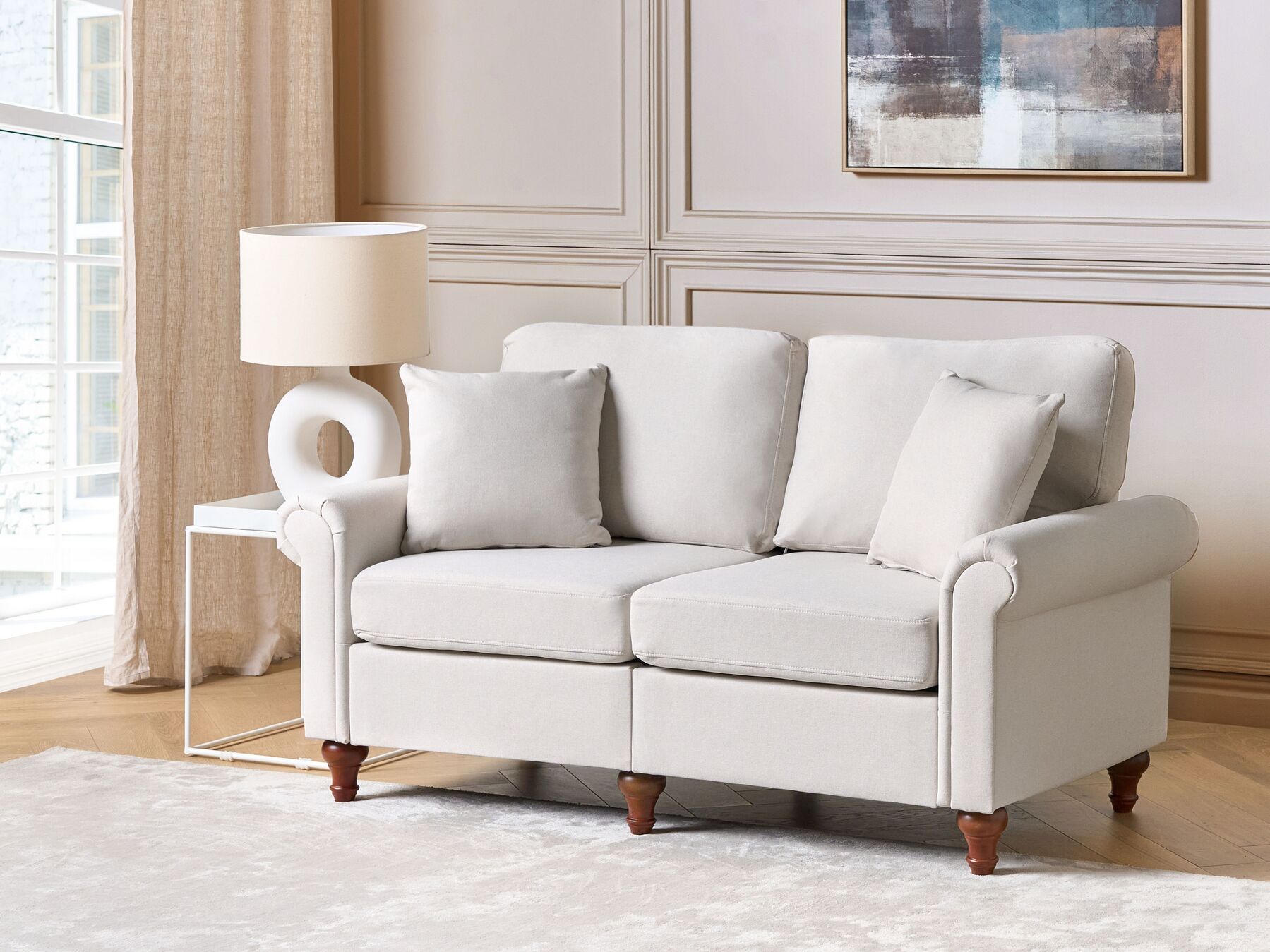 Sofa 2-seters stoff Beige GINNERUP_894753