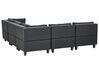 5 Seater Modular Fabric Corner Sofa with Ottoman Black UNSTAD_924831