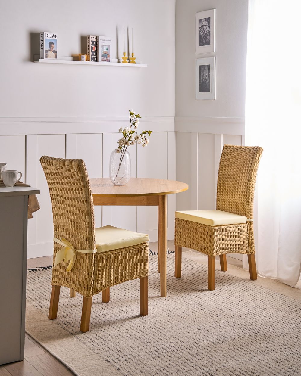 Lot de 2 chaises de salle à manger ANDES Rotin Naturel