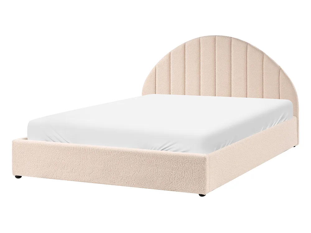 Ottoman Bed CHADENET Boucle Light Beige 140 x 200 cm (EU Double)_1151060