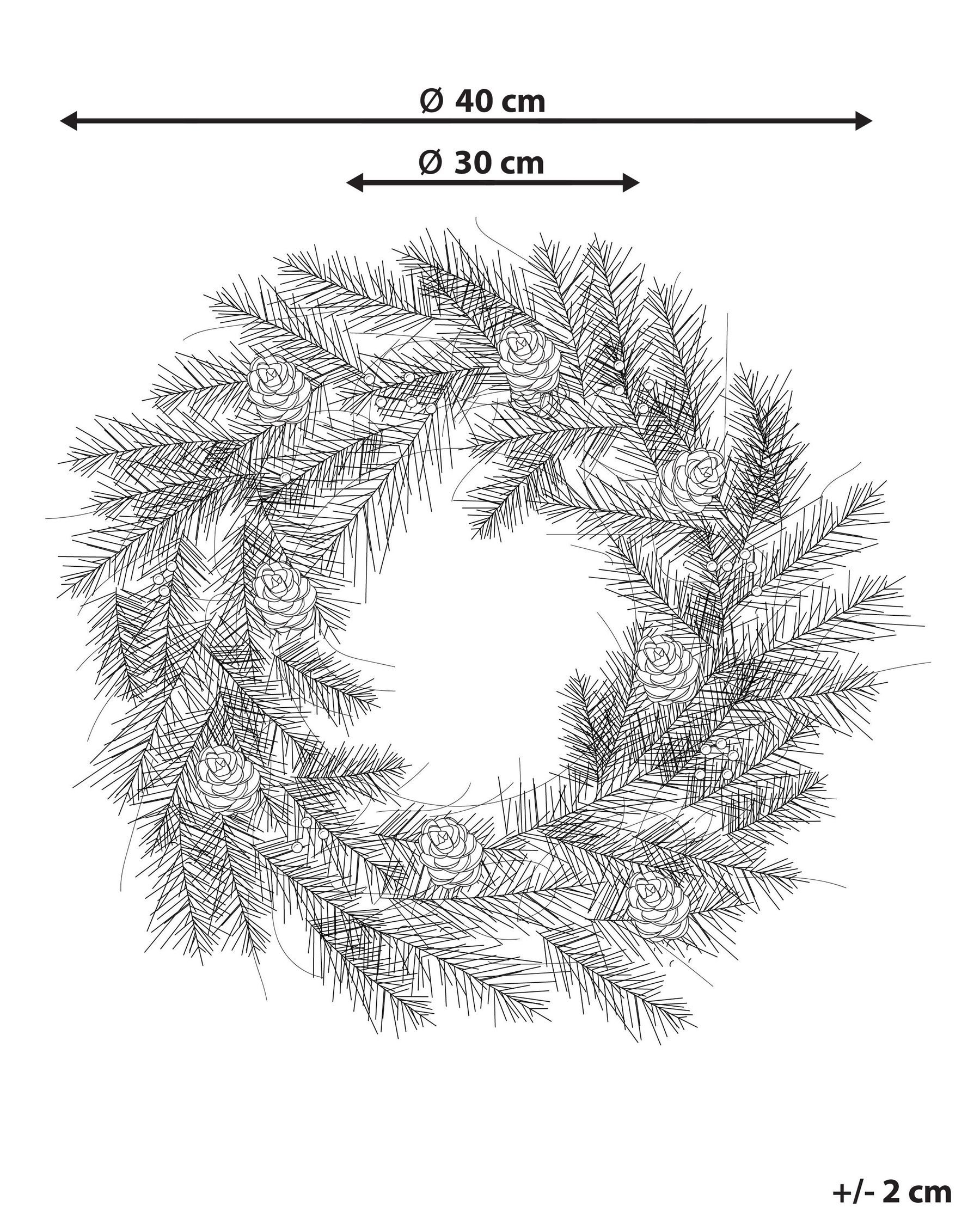 Pre-Lit Frosted Christmas Wreath ⌀ 40 cm Green WAPTA_832037 Pre-Lit Frosted Christmas Wreath ⌀ 40 cm Green WAPTA_832037