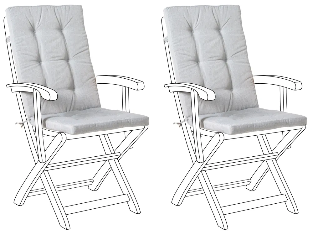 Set of 2 Back/Seat Cushions MAUI PREMIUM Grey Melange_1002451