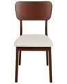  Set of 2 Wooden Dining Chairs Dark Wood and Light Beige MINIER_926531