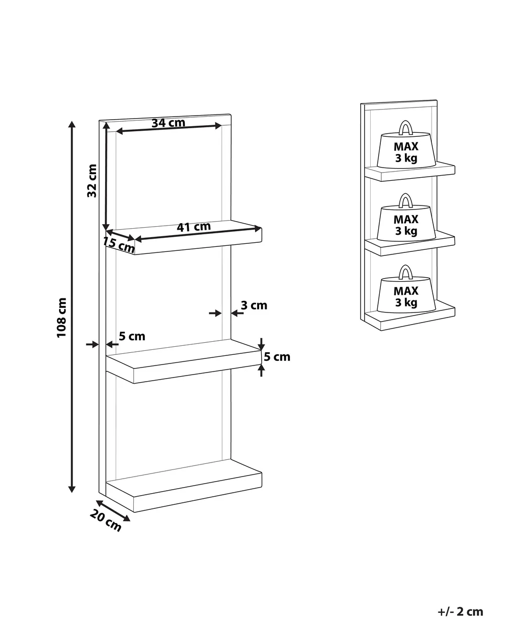 Wall Shelf GAONA Mirrored Silver_787365