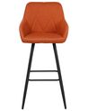 Conjunto de 2 sillas de bar de poliéster naranja/negro DARIEN_877620