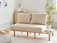 Sofa 2 Seater SALO with Tables Boucle Beige_1183900