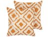 Dekokissen geometrisches Muster Baumwolle weiß / orange getuftet 45 x 45 cm 2er Set GILLY_913205