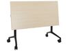 Folding Office Desk with Casters 120 x 60 cm Light Wood and Black CAVI_922254
