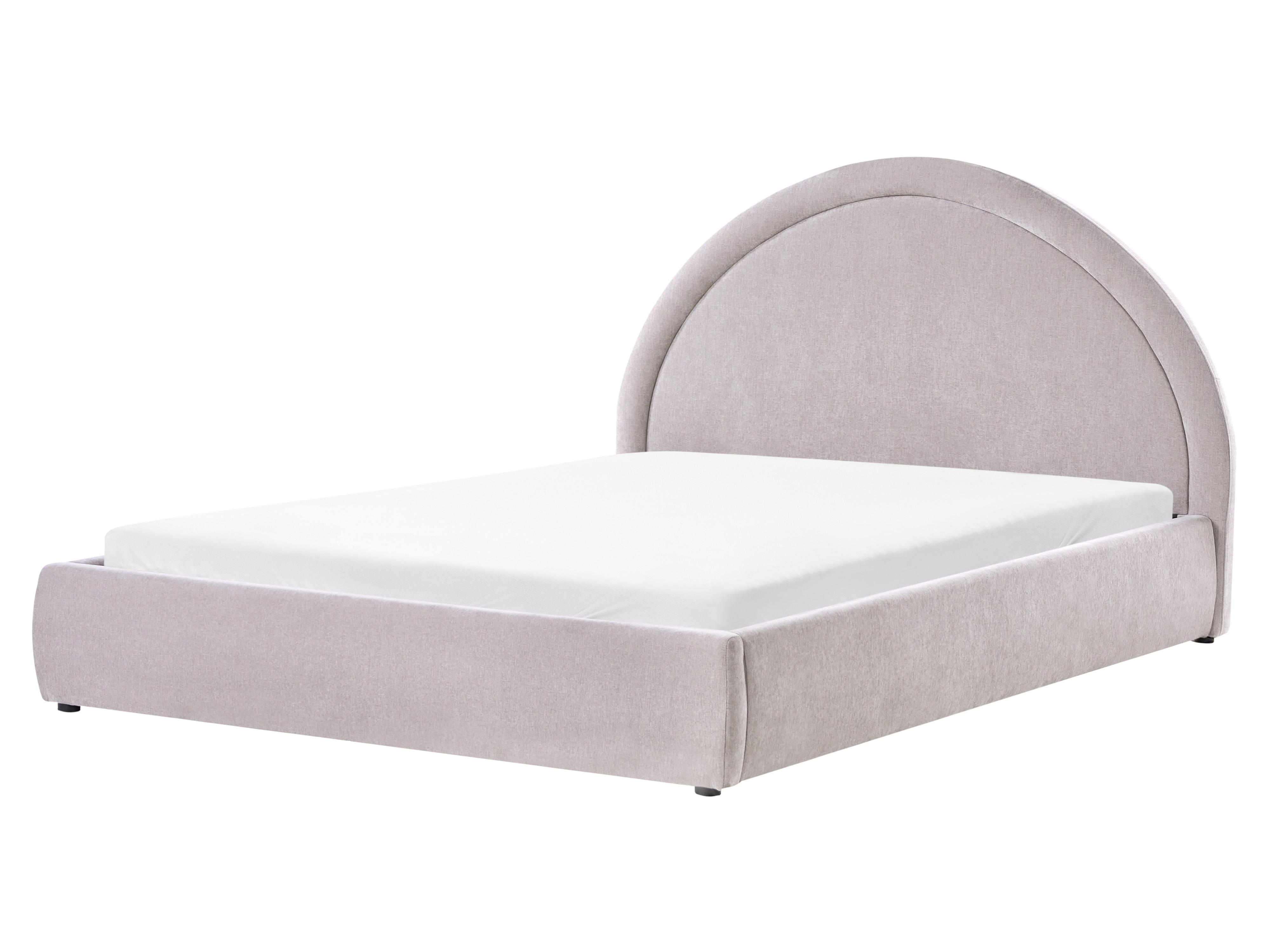 Bett mit Stauraum MOUZON Chenillegewebe Taupe 160 x 200 cm_1019538