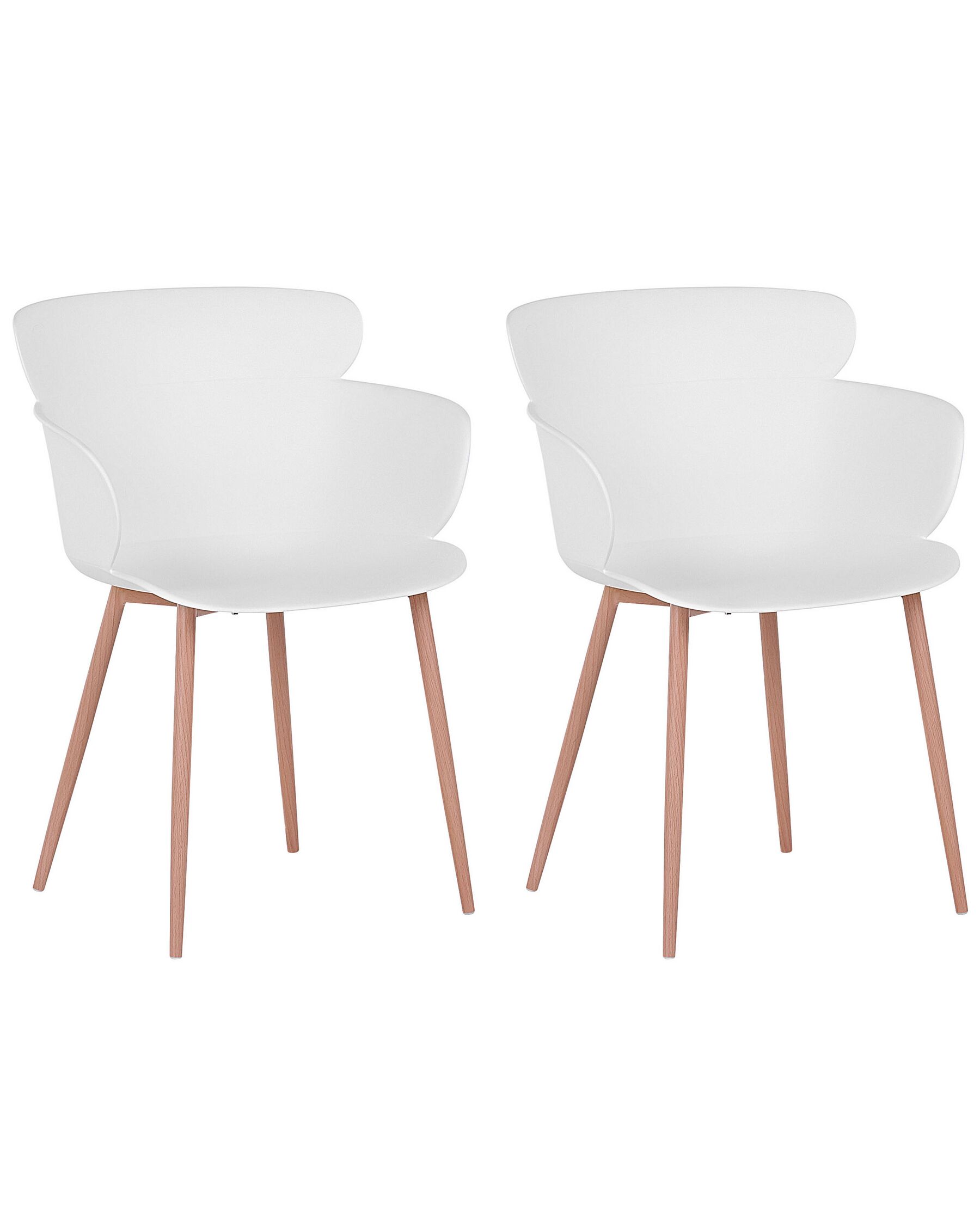 Set of 2 Dining Chairs White SUMKLEY_783747