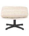 Fabric Swivel Armchair with Footstool Beige TOVIK_923364