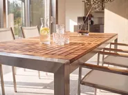 Set da pranzo da giardino 8 posti GROSSETO Legno d'eucalipto Marrone/Bianco_1106717
