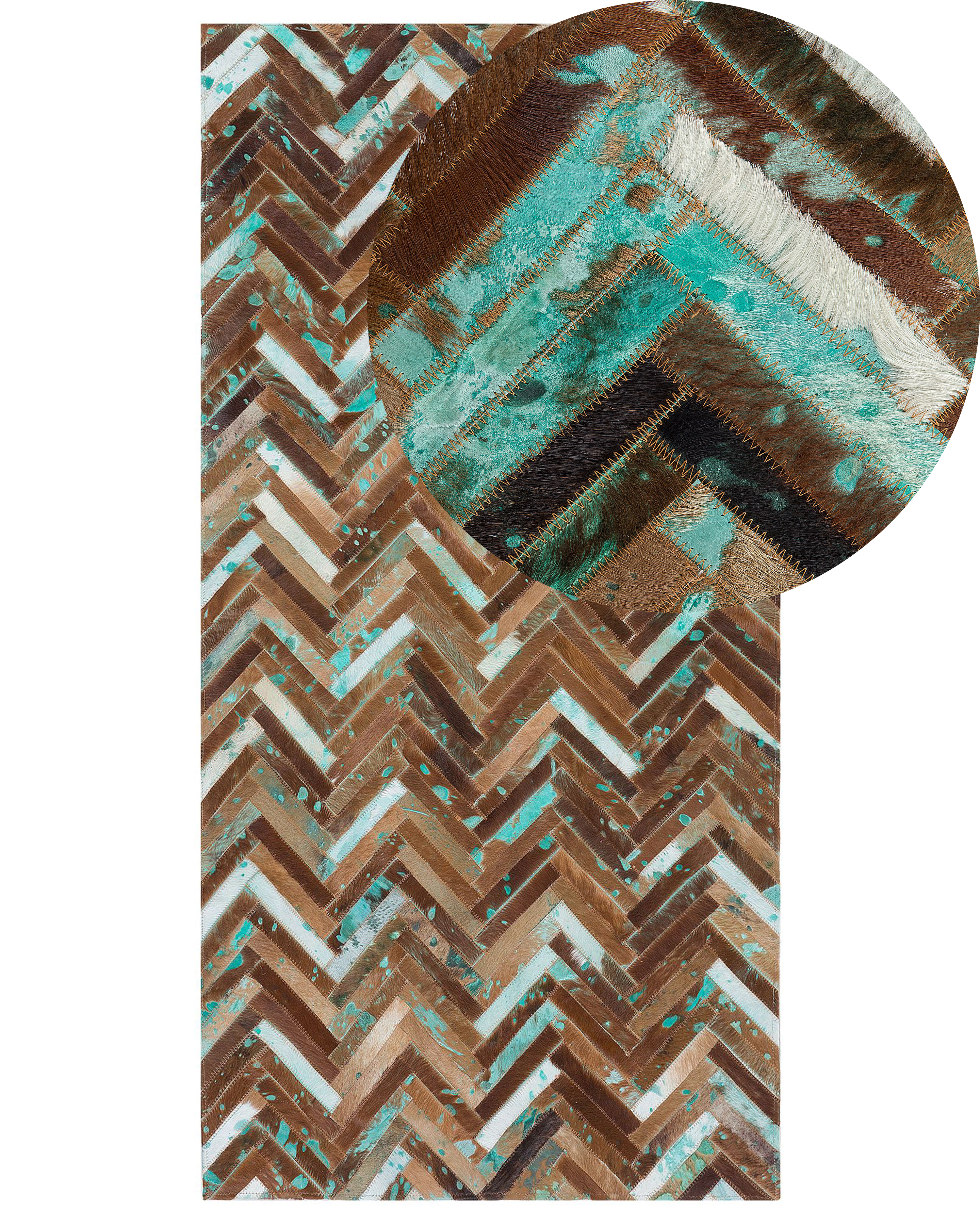 Dywan skórzany 80 x 150 cm wielokolorowy AMASYA_515914