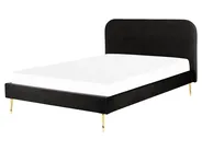 Bed Velvet FLAYAT 160 x 200 cm (EU King Size) Black_834071