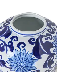 Wazon na kwiaty GIRONA 35 cm Porcelana Biały/ niebieski_1052807