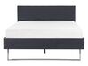 Sametová postel 140 x 200 cm šedá BELLOU_777644