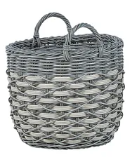 Zestaw 3 koszy na kwiaty GEFIRA 31/39/49 cm Technorattan Szary_826525