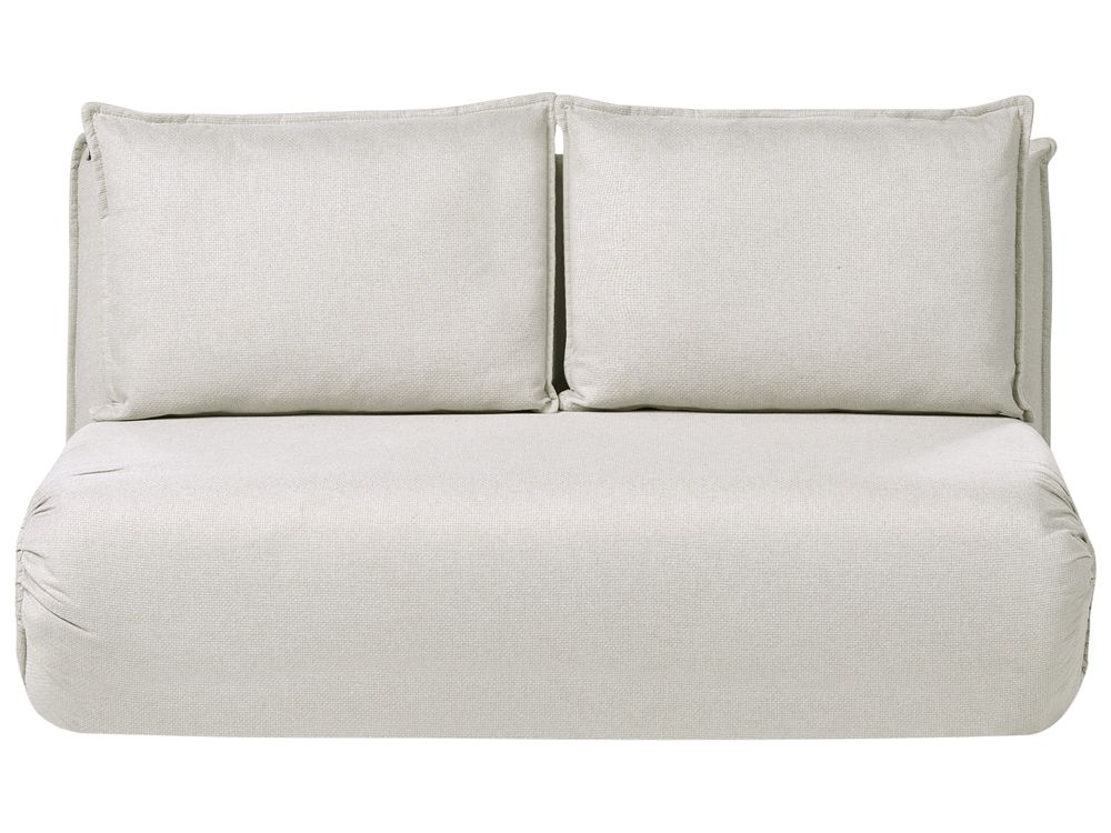 Sofá cama 2 plazas ROROS Lino sintético Blanco crema