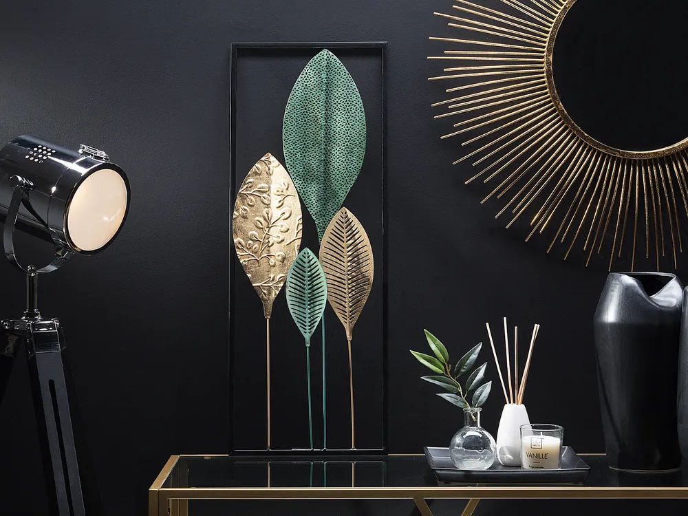Dekoracja ścienna Liść PLATINUM Metal 75 cm Kolorowy
