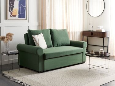 Fabric Sofa Bed Green SILDA