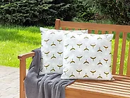 Conjunto de 2 cojines de exterior CUNEO Patrón geométrico 45 x 45 cm Verde_1183734