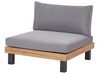 Lounge Set zertifiziertes Akazienholz hellbraun 5-Sitzer Auflagen grau FRAZZANO_932980