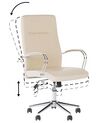 Silla de oficina reclinable de piel sintética beige/plateado OSCAR_812196