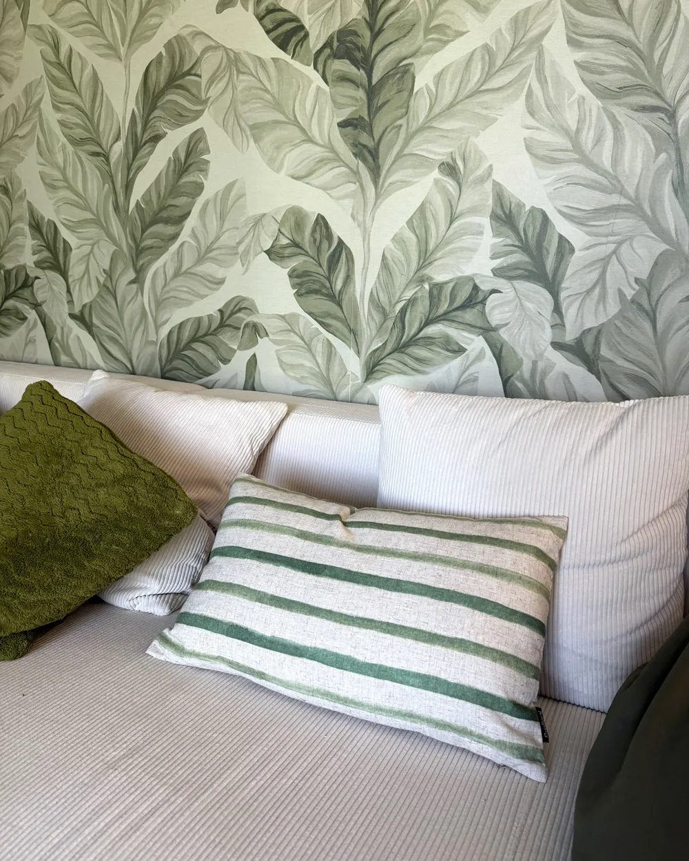 Throw Cushion KAFRA 30 x 50 cm Green Striped_982881